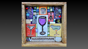 Wine and Spirits mini mosaic clay handmade 
